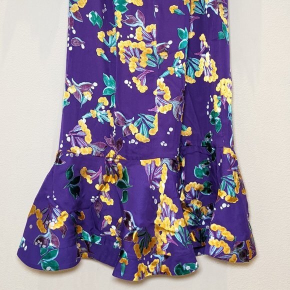 NWT Saloni Olivia Silk Chiffon Violet Dress - Picture 14 of 16